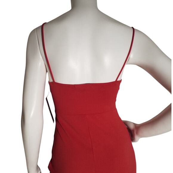 Lulus Womens Size Small Spaghetti Strap Dress Red Mini Pullover Stretch - Picture 4 of 8